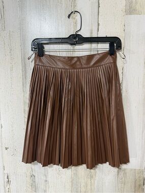 Faux Leather Pleated Mini Skirt